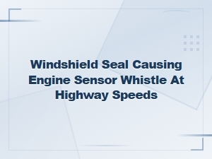 Windshield Seal Inspection for Highway Speed Whistling Issues